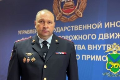 Сергей Сбродов, Глава Управления Госавтоинспекции УМВД России по Приморскому краю полковник полиции стоп-кадр из видео пресс-службы УМВД России по Приморскому краю