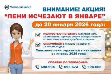 Магаданэнерго спишет пени в январе