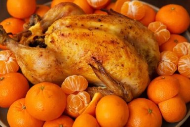 Цыплёнок с мандаринами: от цитруса - свежесть, от мяса - нежность, блюдо с ароматом зимы