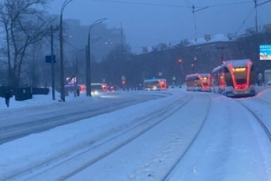 Трамваи встали в Москве