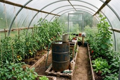 Соседи смеялись, пока не увидели мой урожай — рассказываю, зачем я держу бочку в теплице