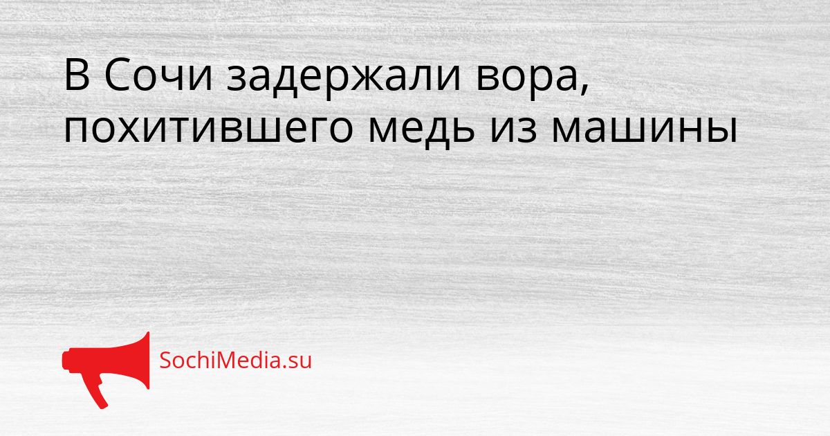 В Сочи задержали вора, похитившего медь из машины Сгенерировано