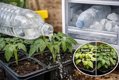 Полил &quotчахлую&quot рассаду талой водой из морозилки Сгенерировано ИИ