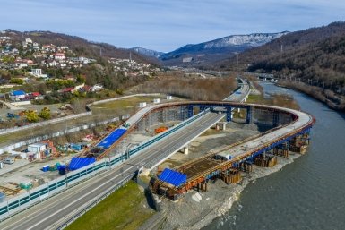 На обходе Адлера замкнули разворотную петлю над новой трассой