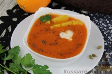 Морковно-апельсиновый суп-пюре с мёдом и пряностями - оригинальный и яркий. Вызовет аппетит у каждого