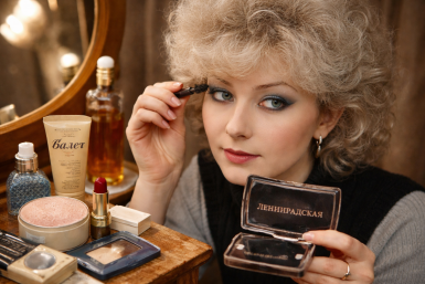 Как на самом деле выглядел макияж в СССР Сгенерировано ИИ