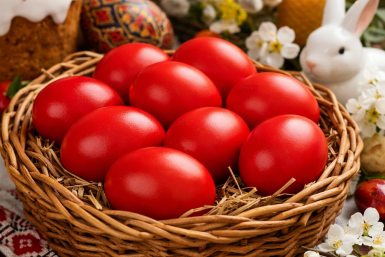 Красные яйца на Пасху без пятен и разводов — 1 таблетка, и цвет получается идеально ровным