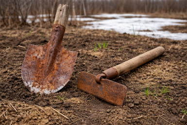 Лопата острее бритвы — точу 1 раз в марте и мажу маслом, до зимы не тупится