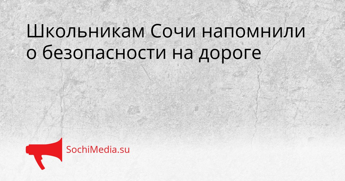 Школьникам Сочи напомнили о безопасности на дороге Сгенерировано