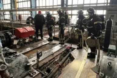 На Магаданской ТЭЦ прошли пожарно-тактичeские учeния ГУ МЧС России по Магаданской области