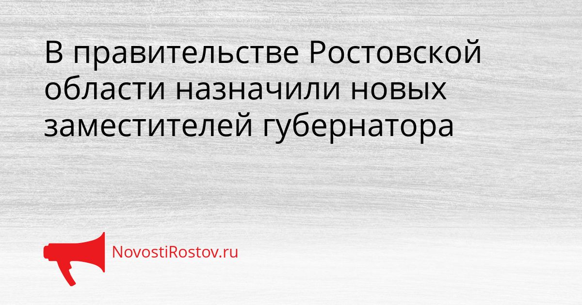 В правительстве Ростовской области назначили новых заместителей губернатора Сгенерировано