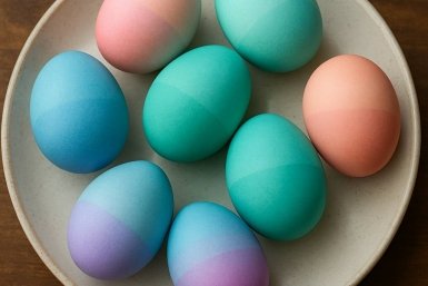 Пасхальные яйца превращаю в "драгоценные сапфиры": глубокий фиолетовый цвет и магическое сияние изнутри