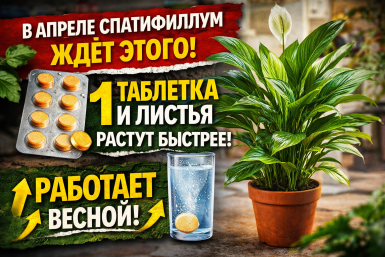 В апреле спатифиллум только этого и ждёт: 1 таблетка — и листья растут активнее