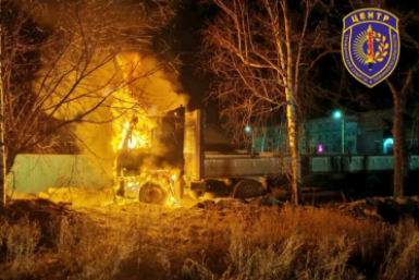 Грузовой МАЗ тушили ночью в Бурейском округе Амурский центр ГЗ и ПБ