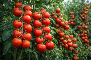 Киньте 1 ложку смеси в лунку — томаты не болеют и всегда мясистые, сочные, жирные: кусты в плодах 10/10