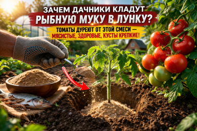 Зачем дачники кладут рыбную муку в лунку? Томаты дуреют от этой смеси — мясистые, здоровые, кусты крепкие