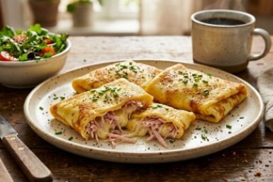 Быстрые яичные конвертики с ветчиной и сыром на завтрак – готовятся 5 минут