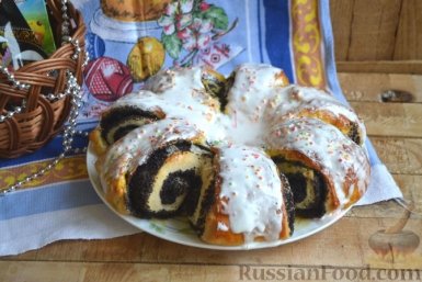 Праздничный пасхальный пирог "Цветок" с маком - эффектно и нежно