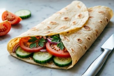 Закатала помидор и огурец в лаваш — получила супер-полезный рулет: вкусно, нежно, сочно — даже муж оценил