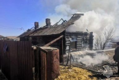 Место пожара пресс-службы ГУ МЧС по Забайкалью