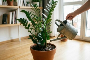 "Зеленый взрыв" в горшке: 1 ложка в воду в апреле — и замиокулькас выстрелит жирными стрелками