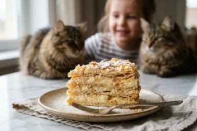 "Наполеон" без лишнего масла: делаю так — и получаю вкус советского мороженого в домашнем торте