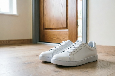 1 "горошинку" на подошву, и тру зубной щеткой: даже желтая резина стала белее снега