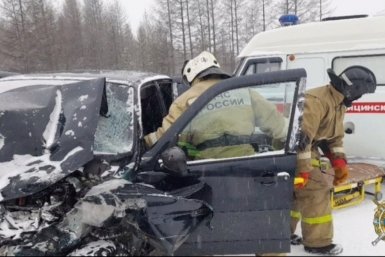 Водитель &quotЛады Нивы&quot пострадал в аварии на федеральной трассе &quotЛена&quot Госавтоинспекция