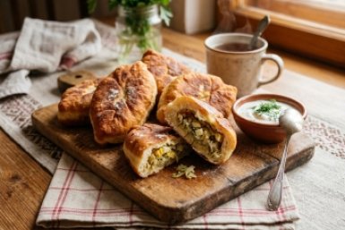 Пирожки-минутки на кефире: тесто само тает во рту, а начинка сочнее некуда