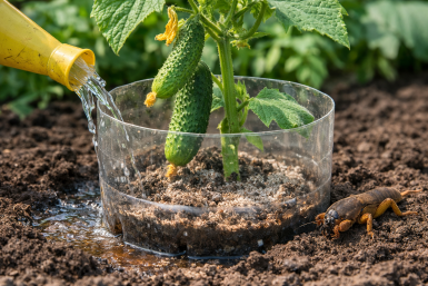 Огурец в защитной бутылке Создано при помощи ИИ