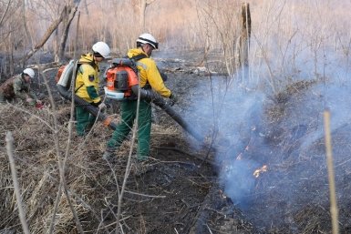 6 пожаров действовали в Приморье 5 апреля КГБУ &quotПриморская авиабаза&quot