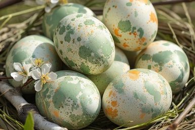 Просто беру колготки: Крашу яйца на Пасху хитрым способом - получаются мраморными