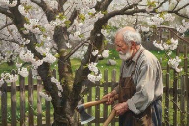 Дед-дачник всегда рубил вишню в апреле до ствола - и она заваливала ягодами: хитрость