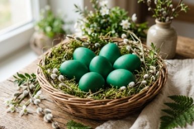 Изумрудная Пасха без капли краски — секрет в 2-х травах: соседи будут гадать, где вы взяли такие самоцветы