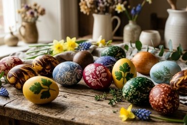 Пасха 2026: яйца с эффектом мрамора, кружева и даже "космических" узоров