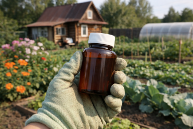 Раствор из 50 г на 5 литров воды — опрыскиваю всё подряд, и грядки стали буйствовать так, что урожай соседям раздаю