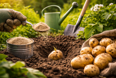 1 ложка в лунку — и собираю по 45 кг картошки с "сотки": уродилась огромной, без гнили и размером с мужицкий кулак