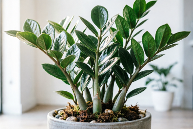 1 копеечная таблетка — замиокулькас "рванул" в рост: пускает новые ветки и лопает горшок