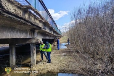 Мост через ручей "Медвежий ключ" в Приморье частично разрушился