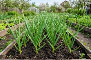 Чеснок попрёт как сумасшедший: 20 г на ведро воды в апреле — и грядка превратится в джунгли