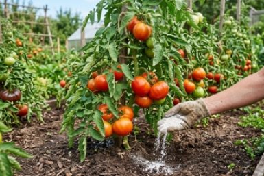 Помидорный завал: кладу 1 ложку в лунку — и кусты ломятся от мясистых плодов