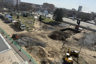 Ремонт площади Уссурийска пока идет с опережением графика