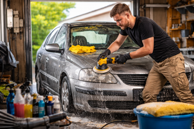 Хватит тратить деньги на сервис - просто загоняю машину в гараж после зимы: подшаманил до блеска за вечер
