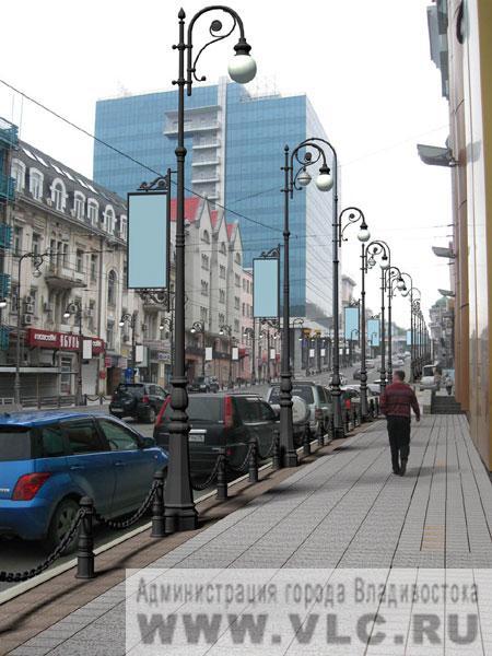 Океанский проспект. Здесь тоже установят фонарные столбы