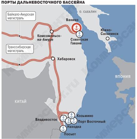 Дальний восток морские порты карта