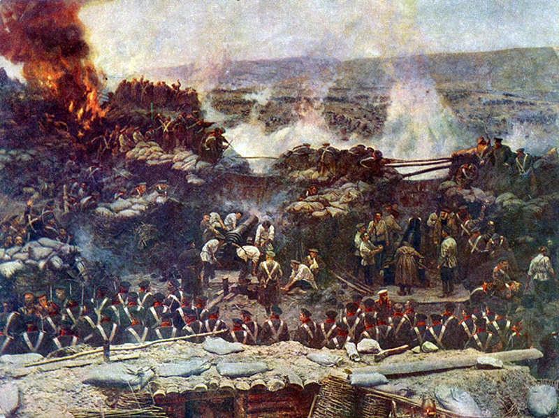 Деталь панорамы Франца Рубо Оборона Севастополя Malakhov