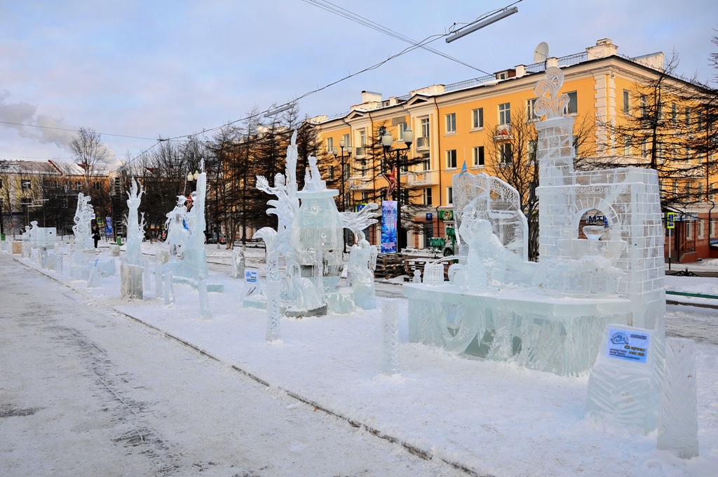 ледовые скульптуры пресс-служба мэрии Магадана