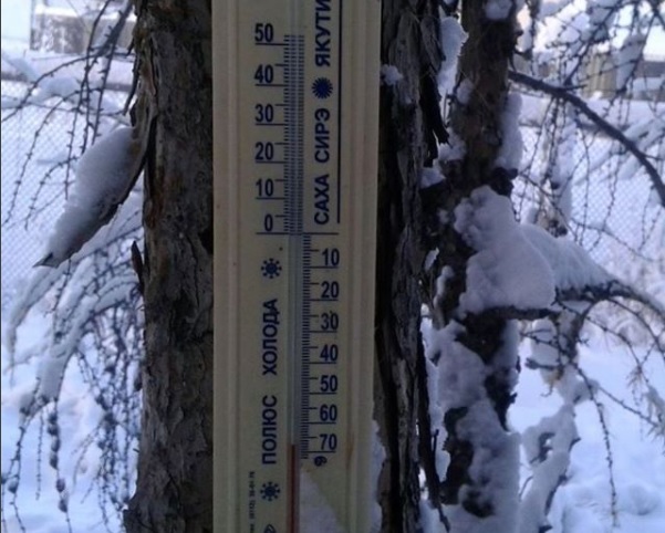 Термометр в Оймяконье из страницы в Инстаграм enig.ma.ria