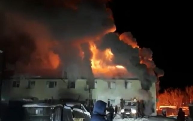 Пожар в Жиганске НВК Саха