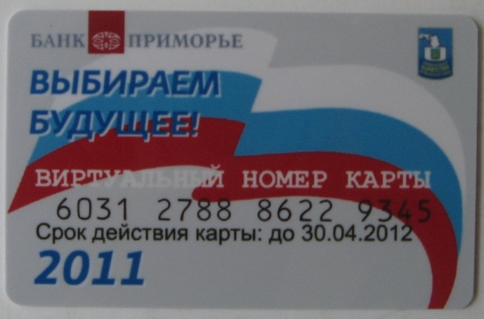 Ребятам раздавались специальные пластиковые карточки банка "Приморье" Ольга Кускова